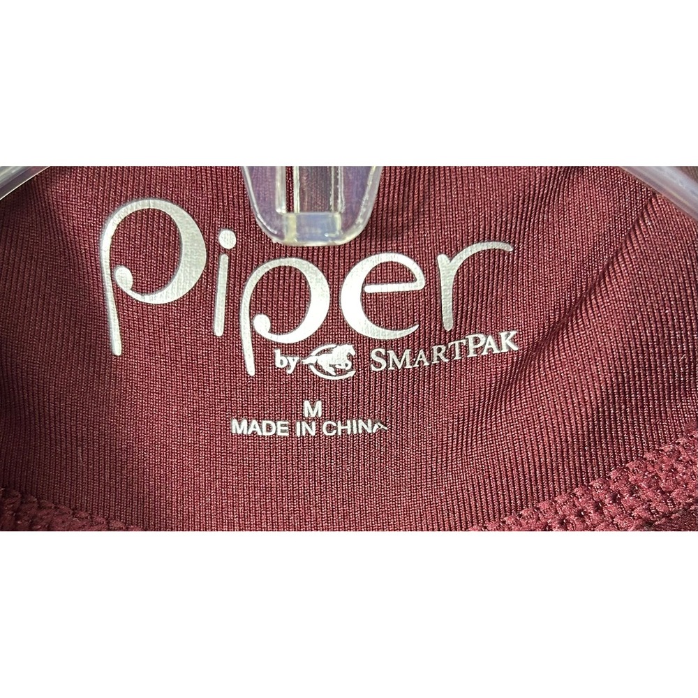 Piper by SMARTPAK Quarter Zip Equestrian Shirt Women M Burgundy Horse Riding Top - Picture 2 of 8